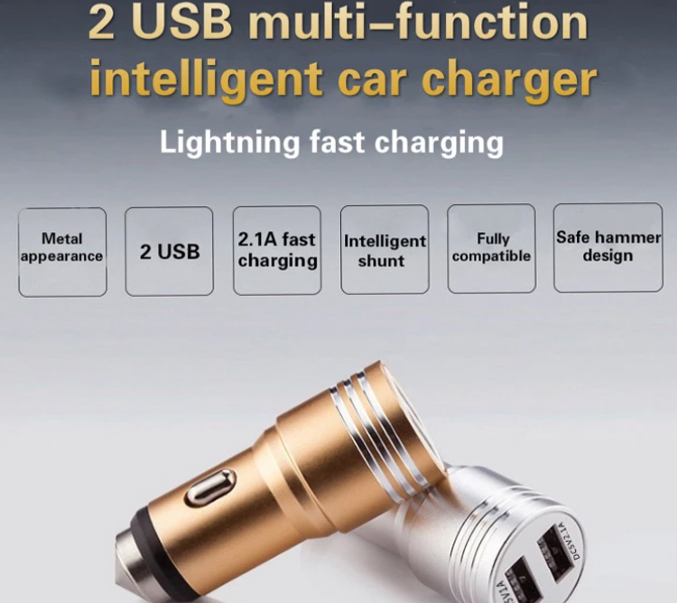 Car Charger Dual USB Car Adapter 24W, 5V 2.1A Output, Compatible with All iPhone iPad, Galaxy and more [2020]