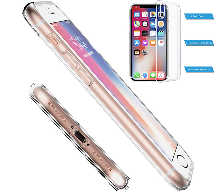 iPhone 8Plus Case, Clear Case Transparent TPU Soft Gel Shockproof Back Cover for iPhone 8+. X-Shock Technology Cover for iPhone