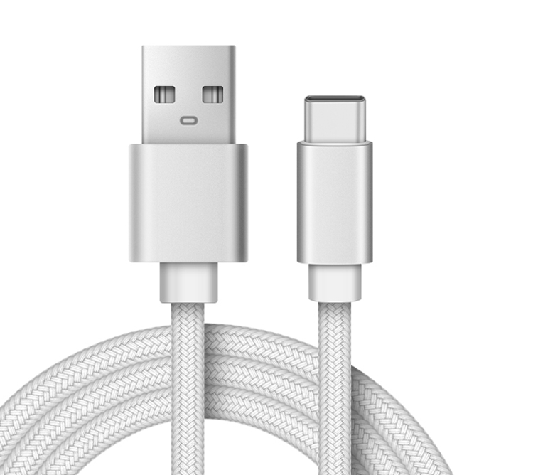 2.1A Fast charging data Cable transferring nylon braid USB Type C Cable 0.25M Short Data Line For Samsung 